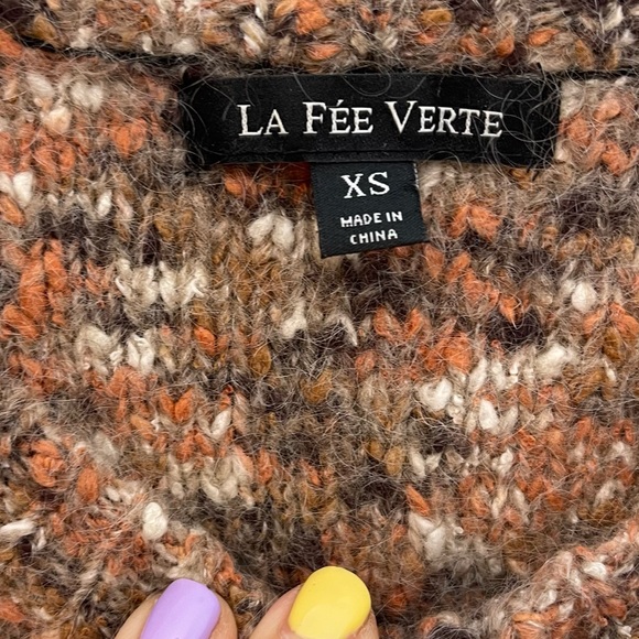ANTHROPOLOGIE La Fee Verte Kid Mohair Wool Blend Marled Raglan Sleeve Sweater - Picture 9 of 10